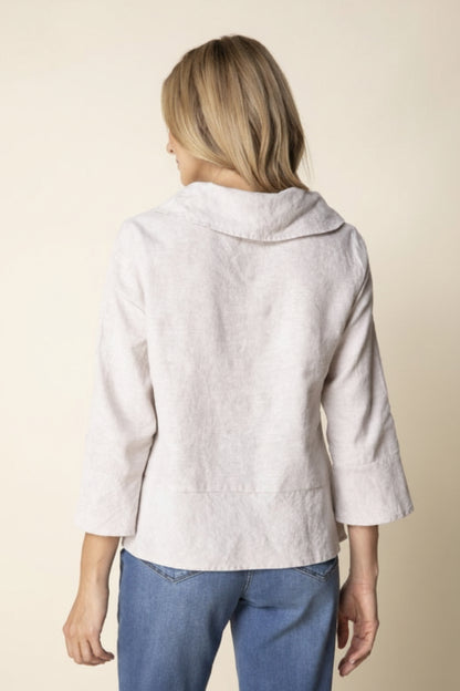 Linen Solid Overlay Top - Oatmeal