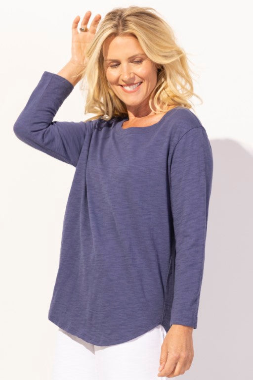 Habitat | Solid Hi-Lo 3/4 Sleeve Top