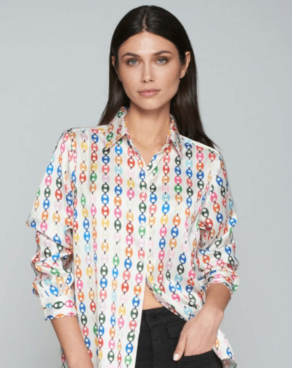 Vilagallo | Vilagallo | Chain Button Up Top | Cloister Collection | RESORT