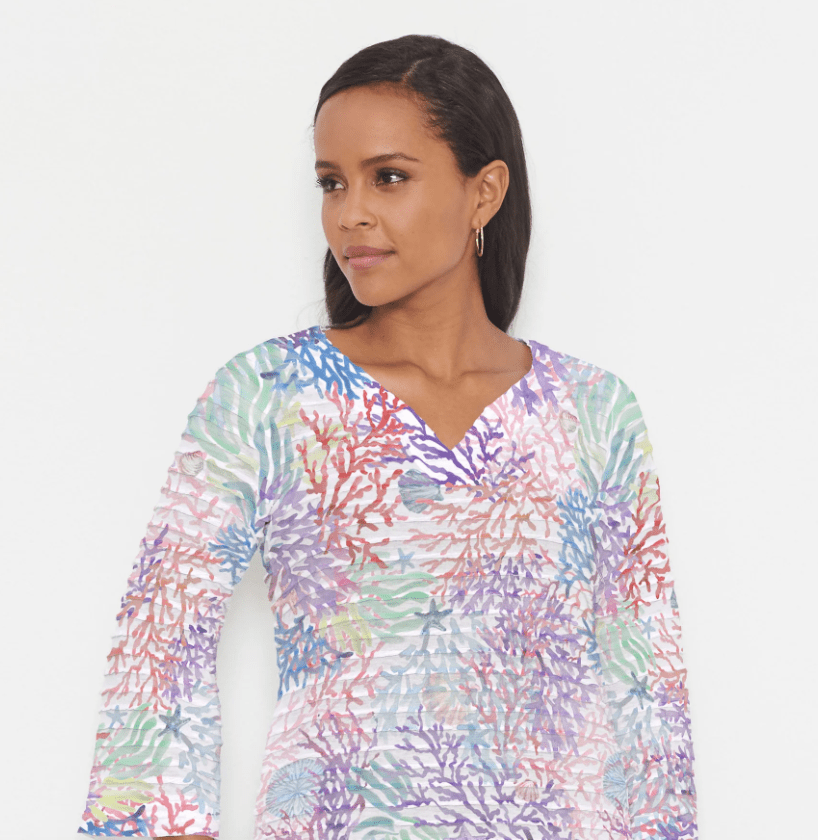 Whimsy Rose | Whimsy Rose | Tropic Coral Print Top | Cloister Collection | TOPS