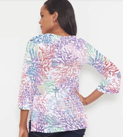 Whimsy Rose | Whimsy Rose | Tropic Coral Print Top | Cloister Collection | TOPS