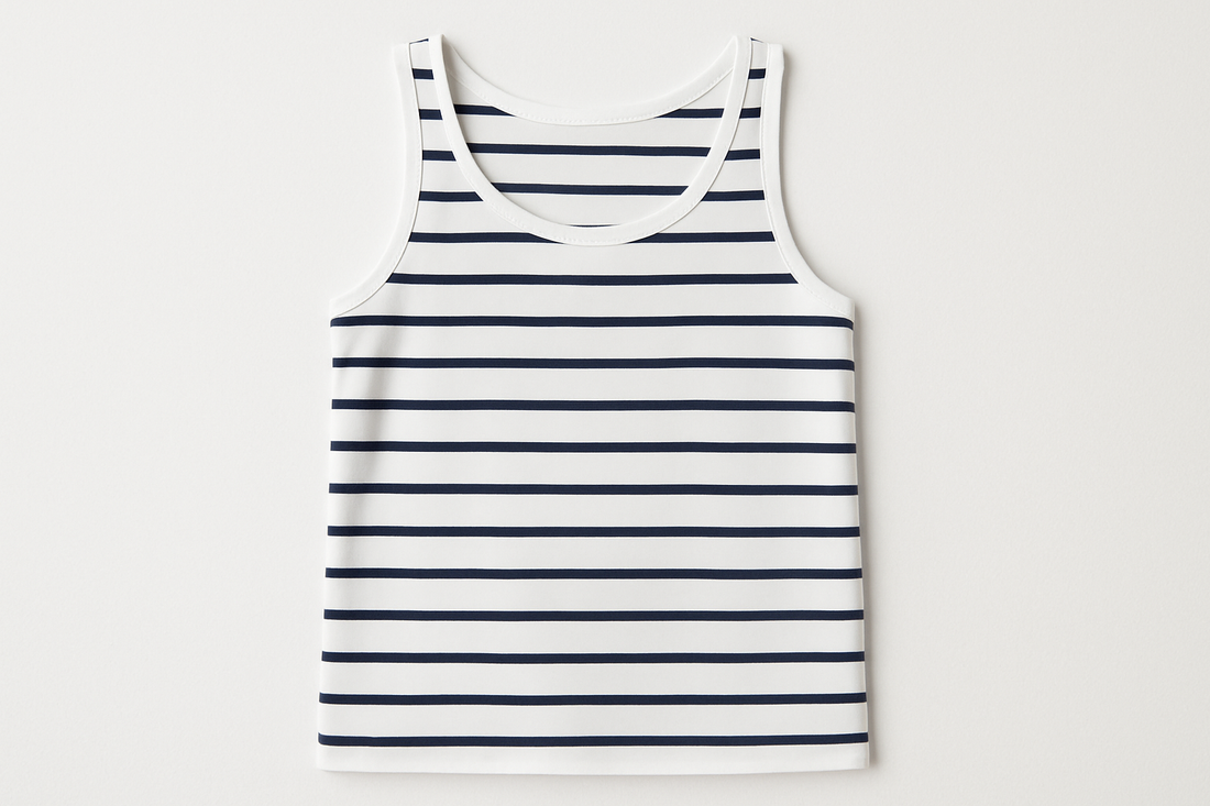 white navy strip tank top