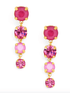 Zenzii | Zenzii | 4 Stone Drop Earring Pink | Cloister Collection | JEWELRY