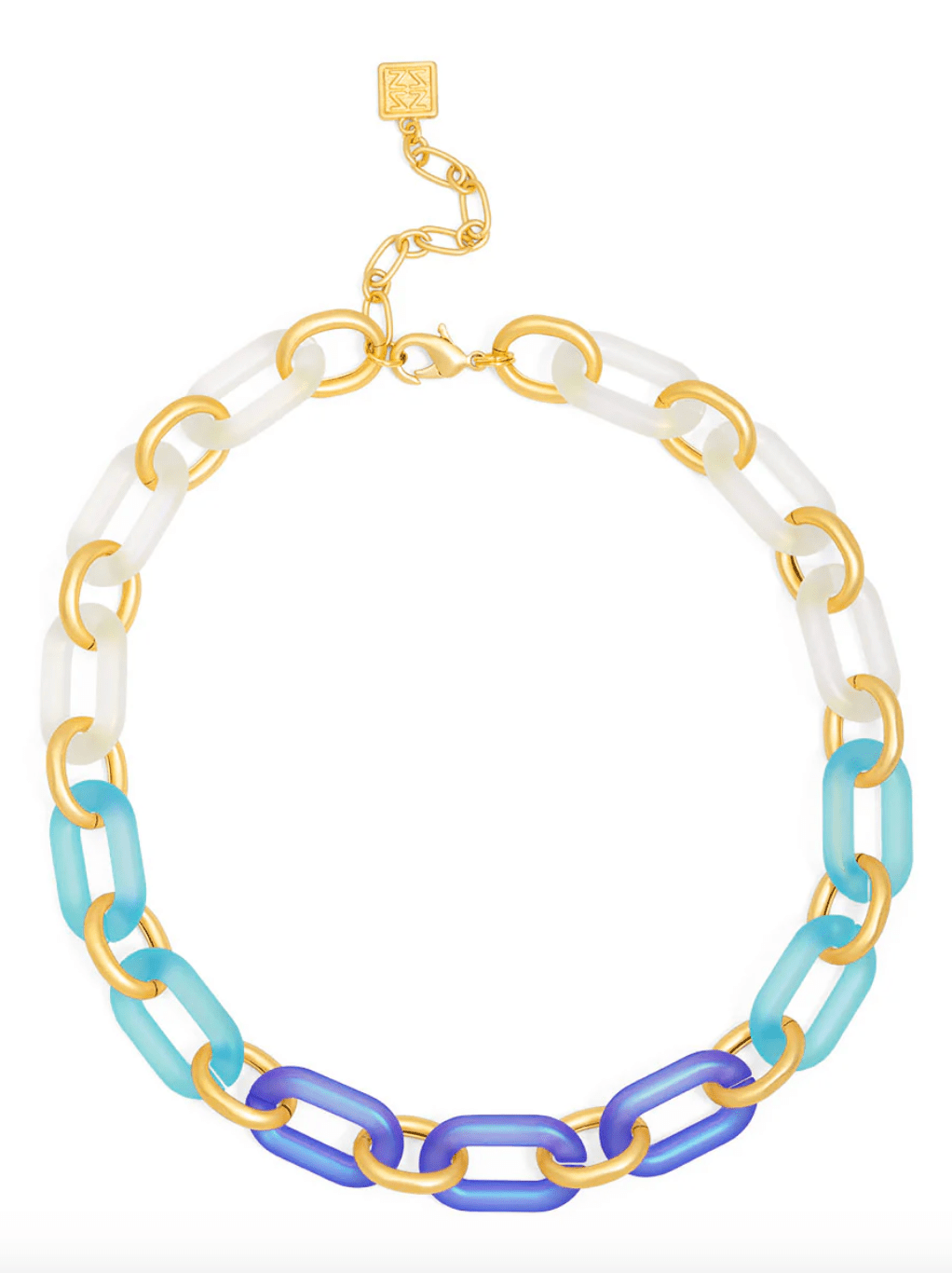 Zenzii | Zenzii | Oval Links Necklace - Blue | Cloister Collection |