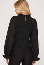 Load image into Gallery viewer, Cloister Collection | Ls Smocked Peplum Top
