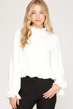 Load image into Gallery viewer, Cloister Collection | Ls Smocked Peplum Top
