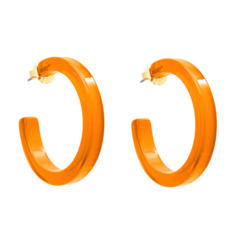 Cloister Collection | Medium Resin Open Hoop Earring