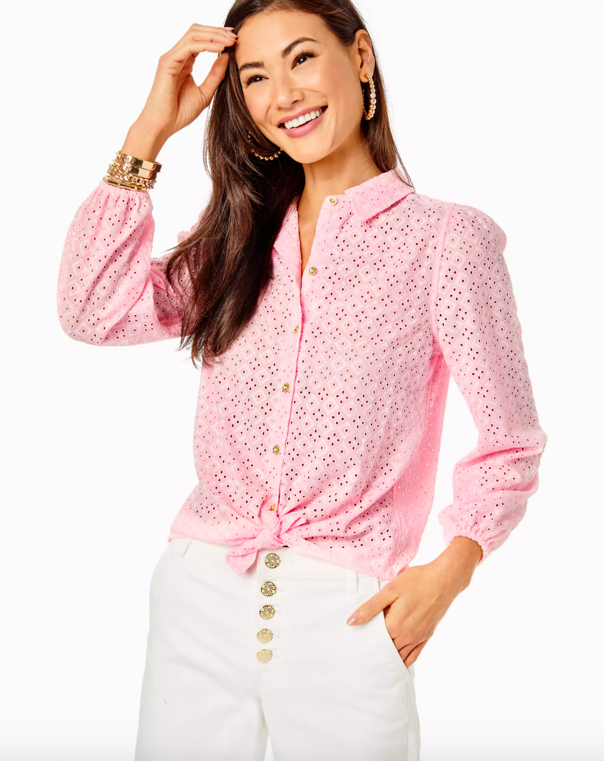 Lilly Pulitzer | Sea Breeze Eyelet Button
