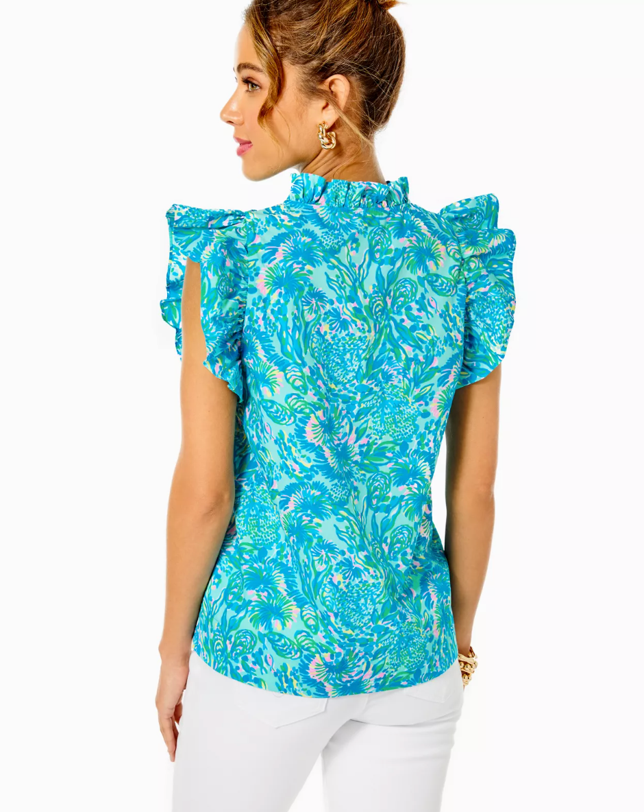 Lilly Pulitzer | Klaudie Ruffle Sleeve Cotton Top